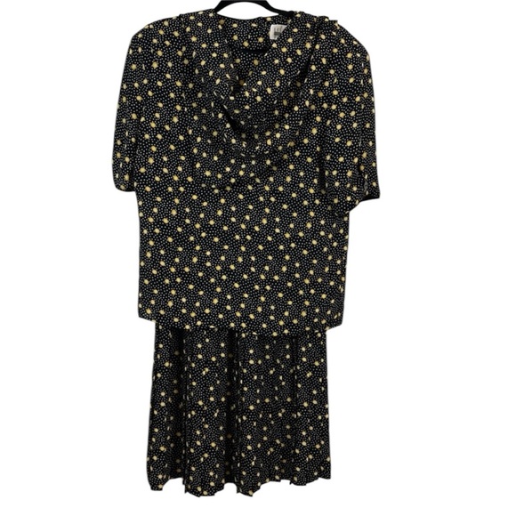 Leslie Faye 80s Polka Dot Skirt Set Sz 14 - Picture 1 of 15